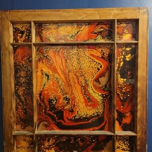 Abstract Orange and Black Framed Art